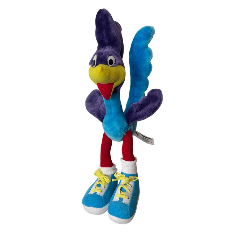 Vintage 1993 Looney Tunes Road Runner plush toy by Warner Bros Stuffed Animal